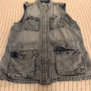 Lucky Brand Light Blue Denim Utility Vest